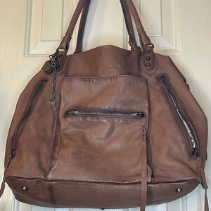 Free People Emerson large brown tote